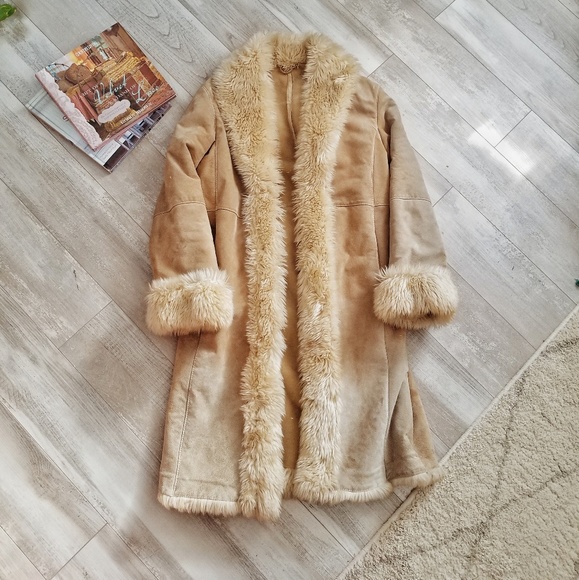 Wilsons Leather Jackets & Blazers - SALE TODAY Leather Fur Trim full Length coat